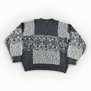 Nuovo New Forces Sweater Mens L Gray Sweatshirt 90s Vintage Cosby Grandpa READ